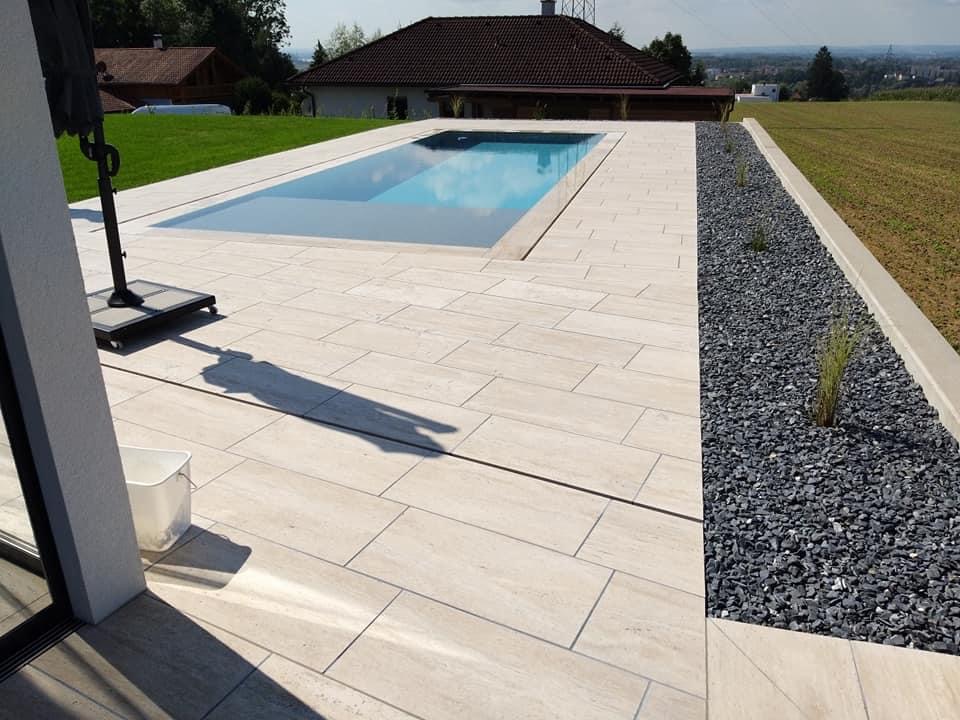 Terrassenplatten Travertinplatten Roma