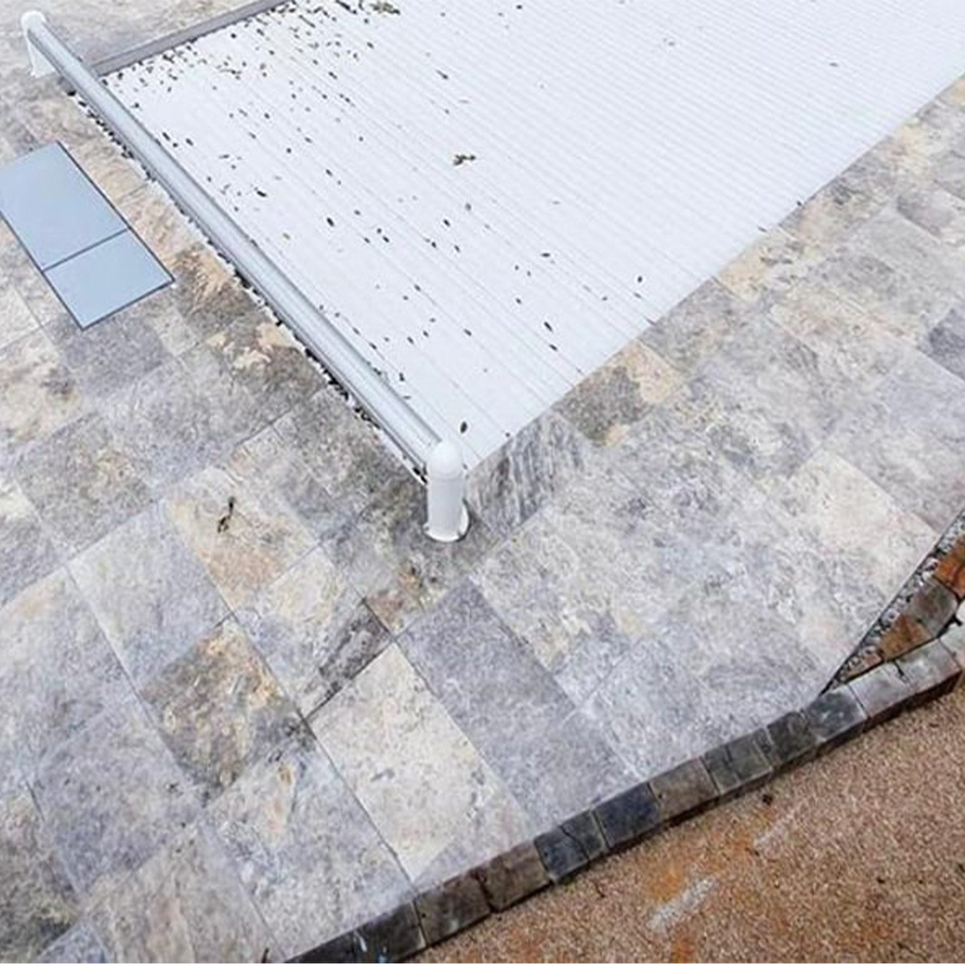 Terrassenplatten Travertin Silver