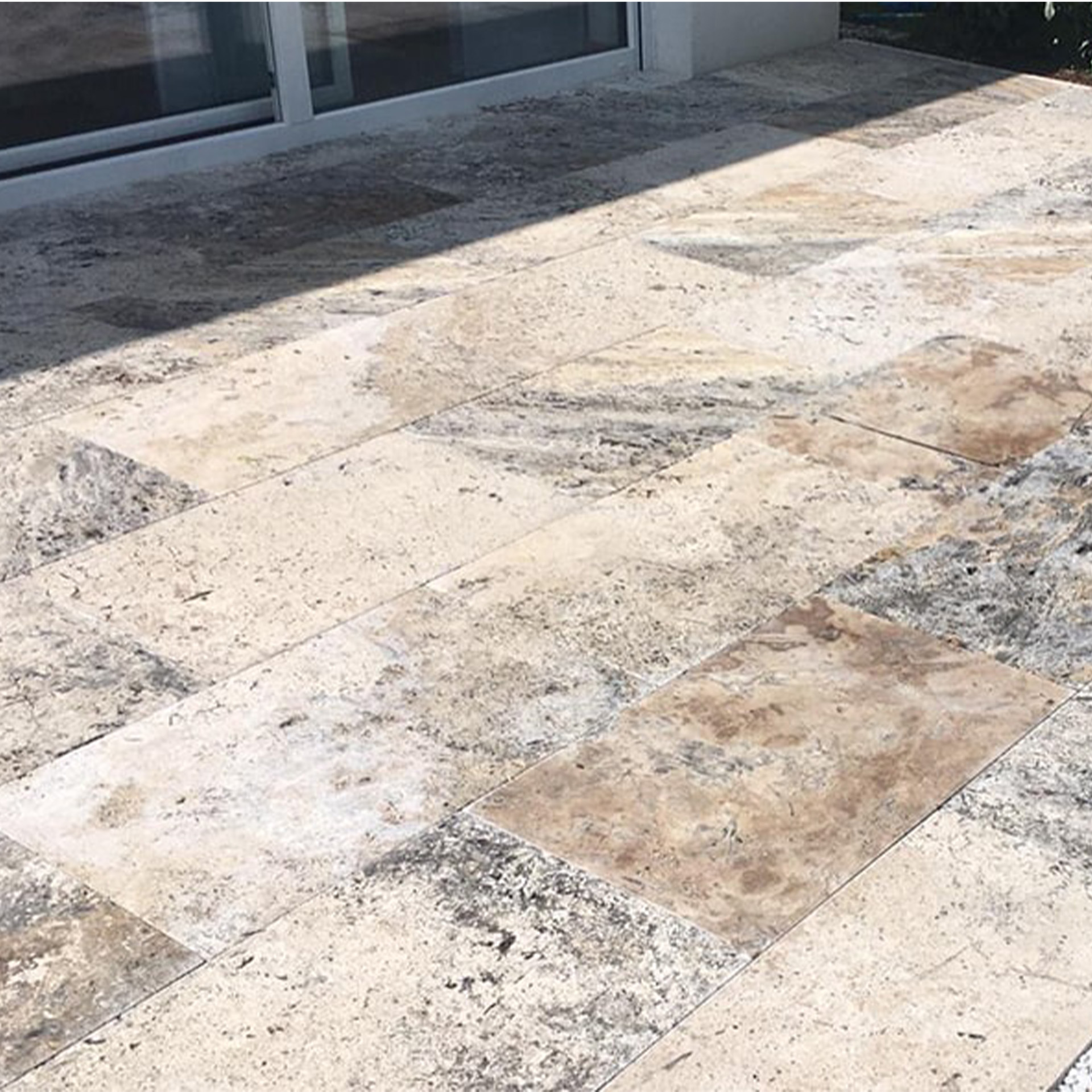 Terrassenplatten Travertin Silver