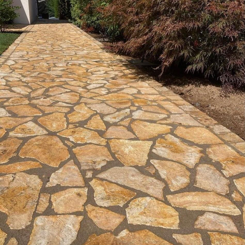 Polygonalplatten Mediterran Gelb