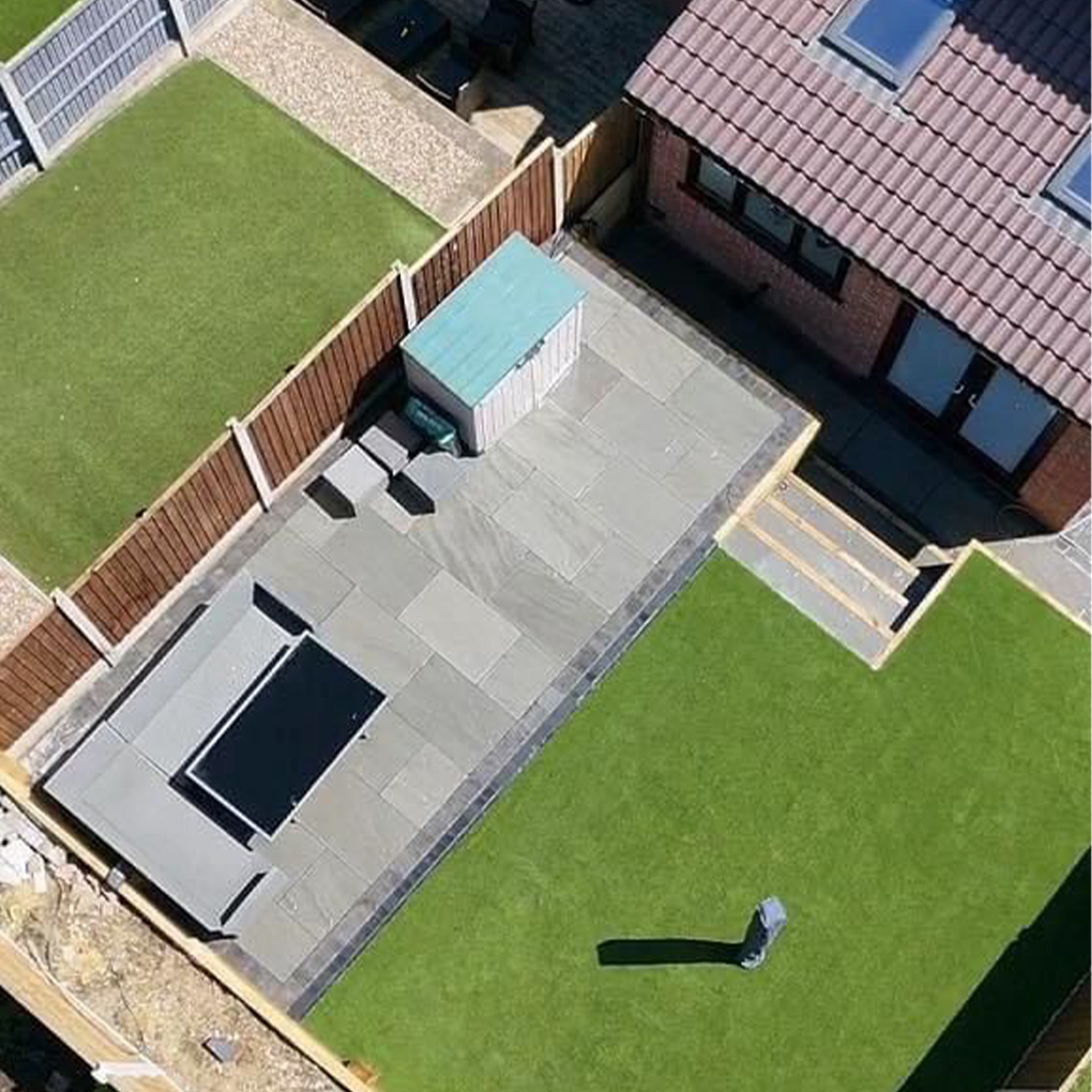 Terrassenplatten Sandstein India Grau