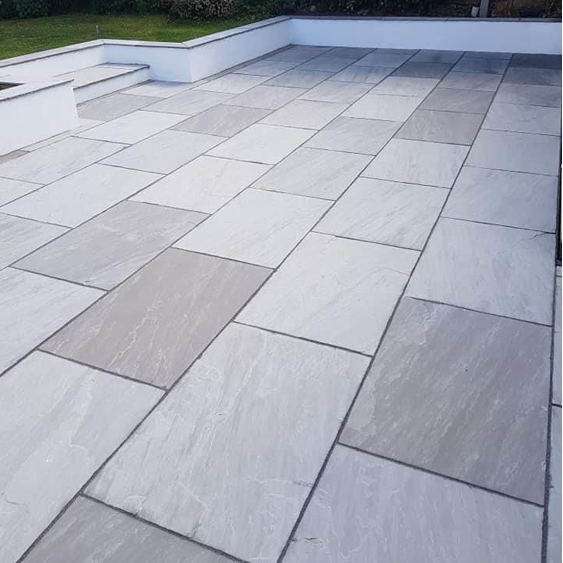 Terrassenplatten Sandstein India Grau