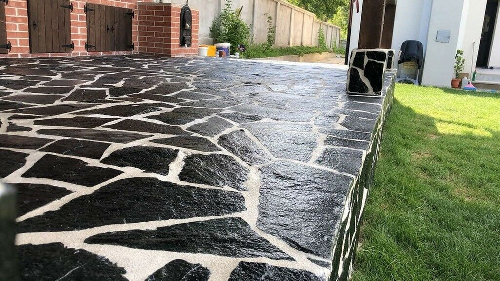 Polygonalplatten Anthrazit Gneis