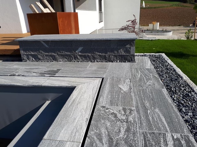 Poolumrandung, Naturstein