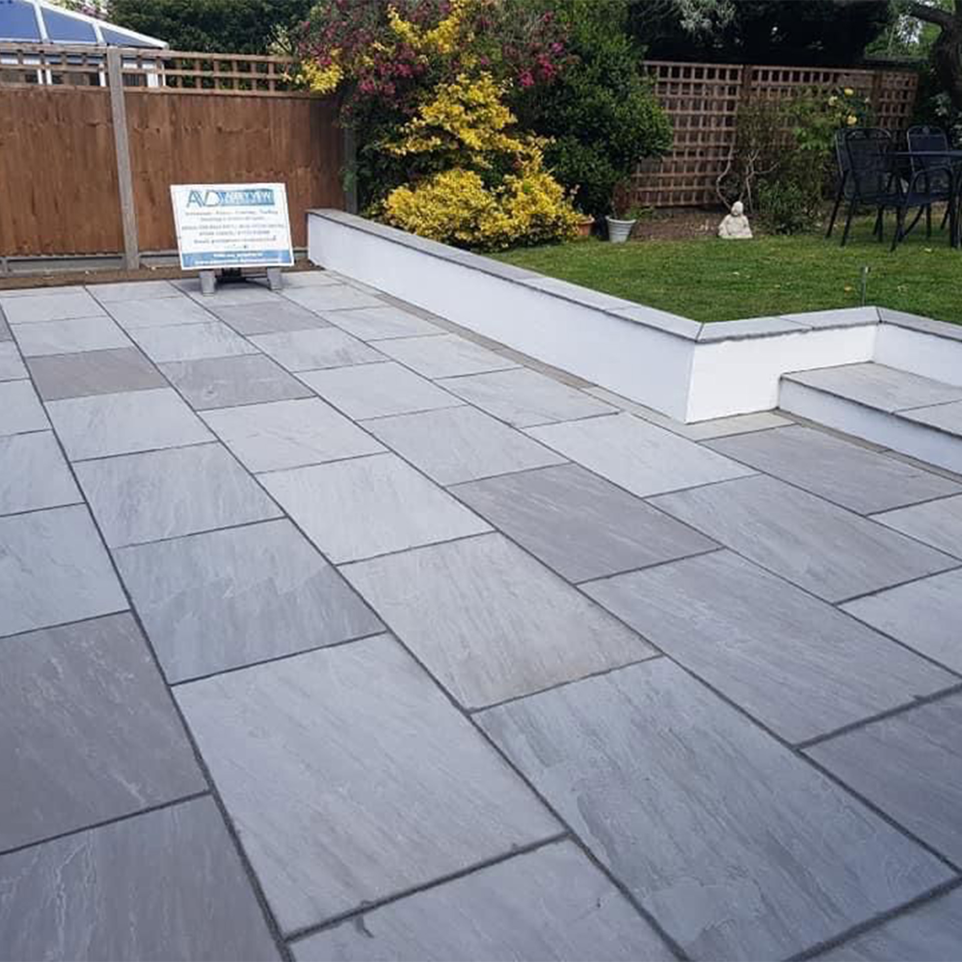 Terrassenplatten Sandstein India Grau