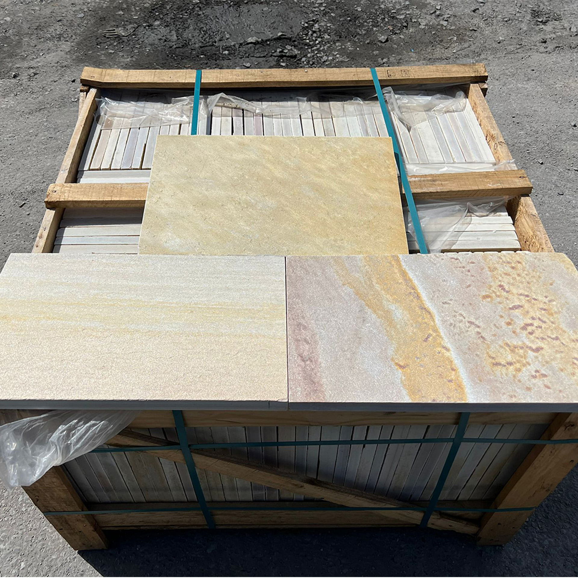 Terrassenplatten Quarzitplatten Rio Gelb