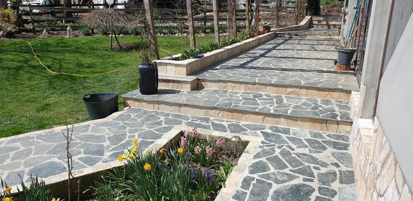 Polygonalplatten Anthrazit Gneis