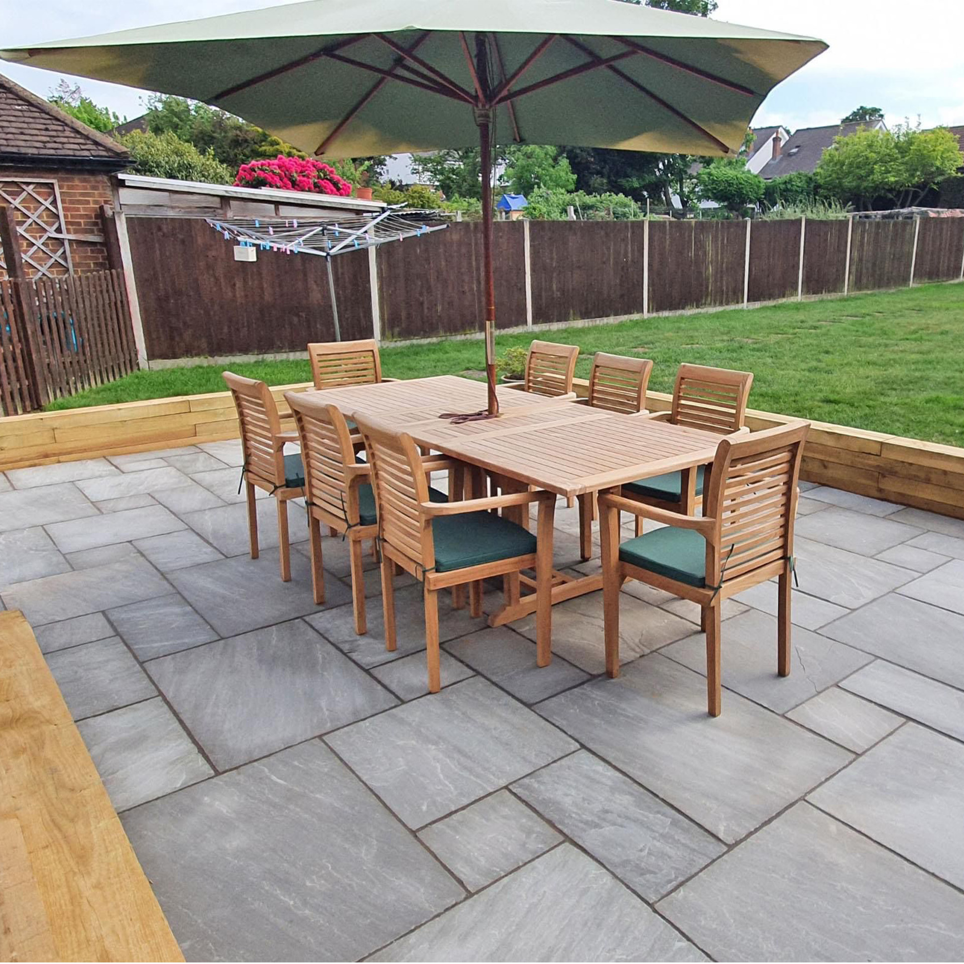 Terrassenplatten Sandstein India Grau