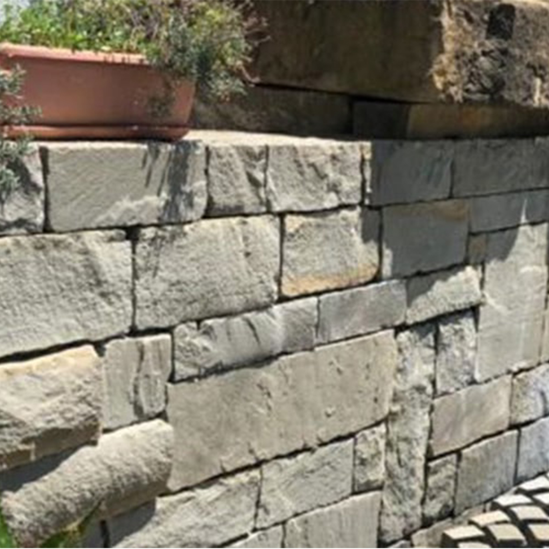 Trockenmauersteine Sandstein Grau