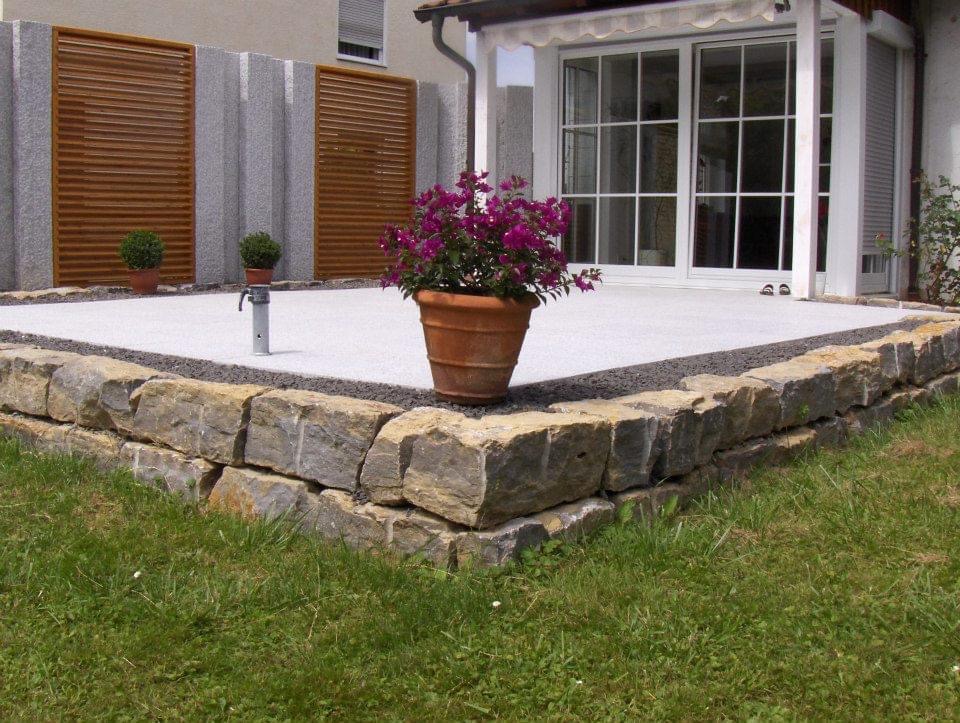 Trockenmauersteine gespalten Muschelkalk