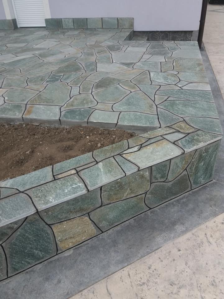 Polygonalplatten Karystos Grün