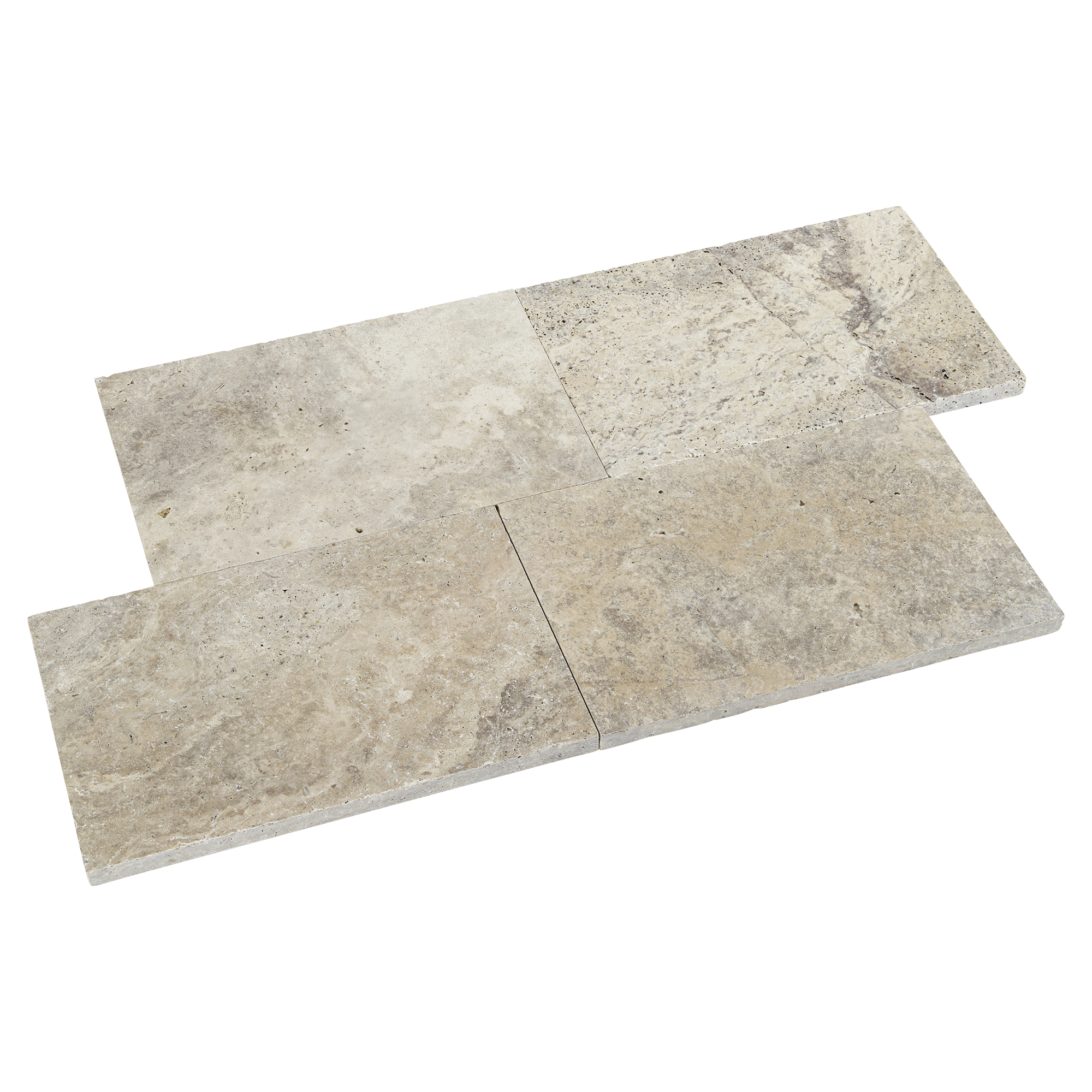 Terrassenplatten Travertin Silver