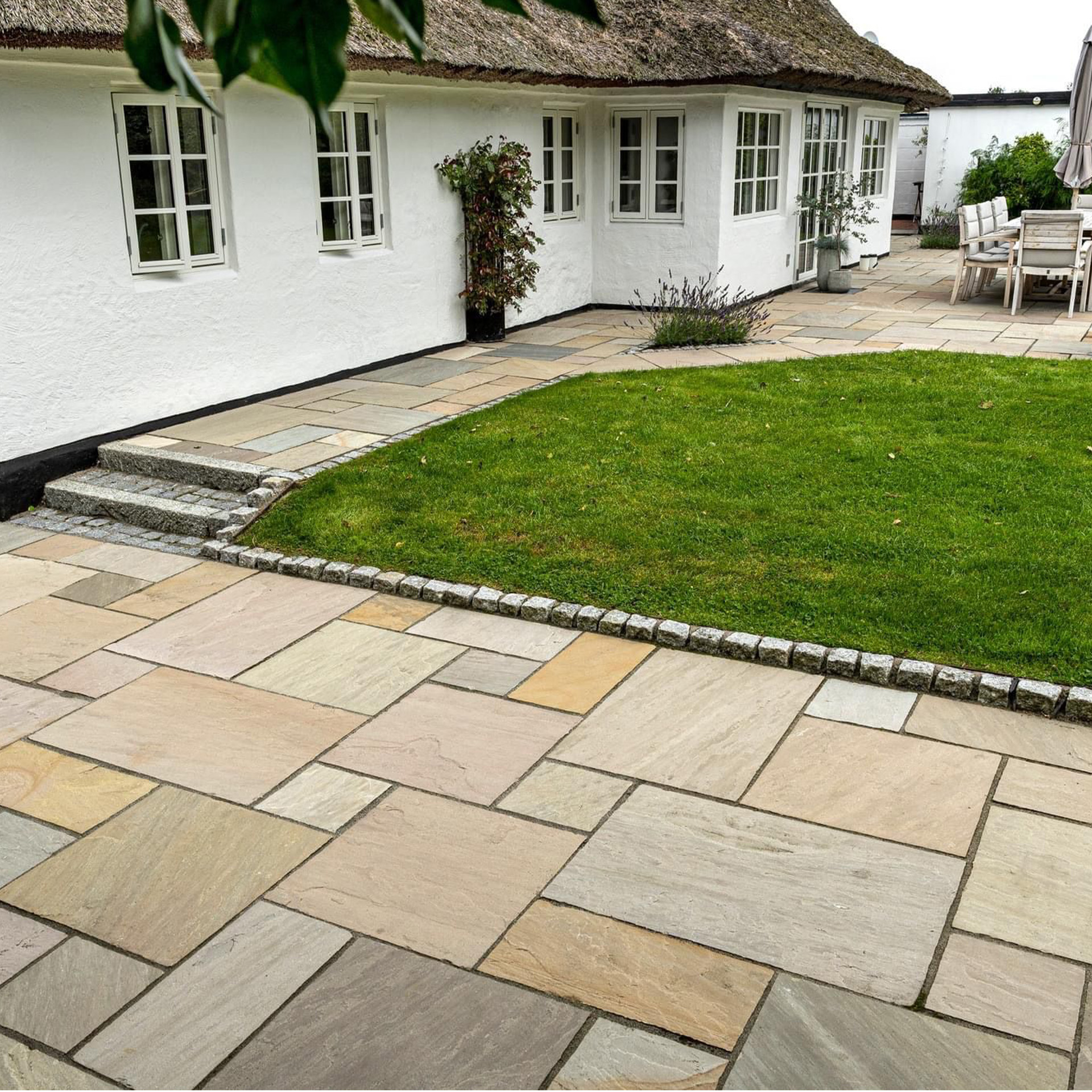 Terrassenplatten Sandsteinplatten India Gelb