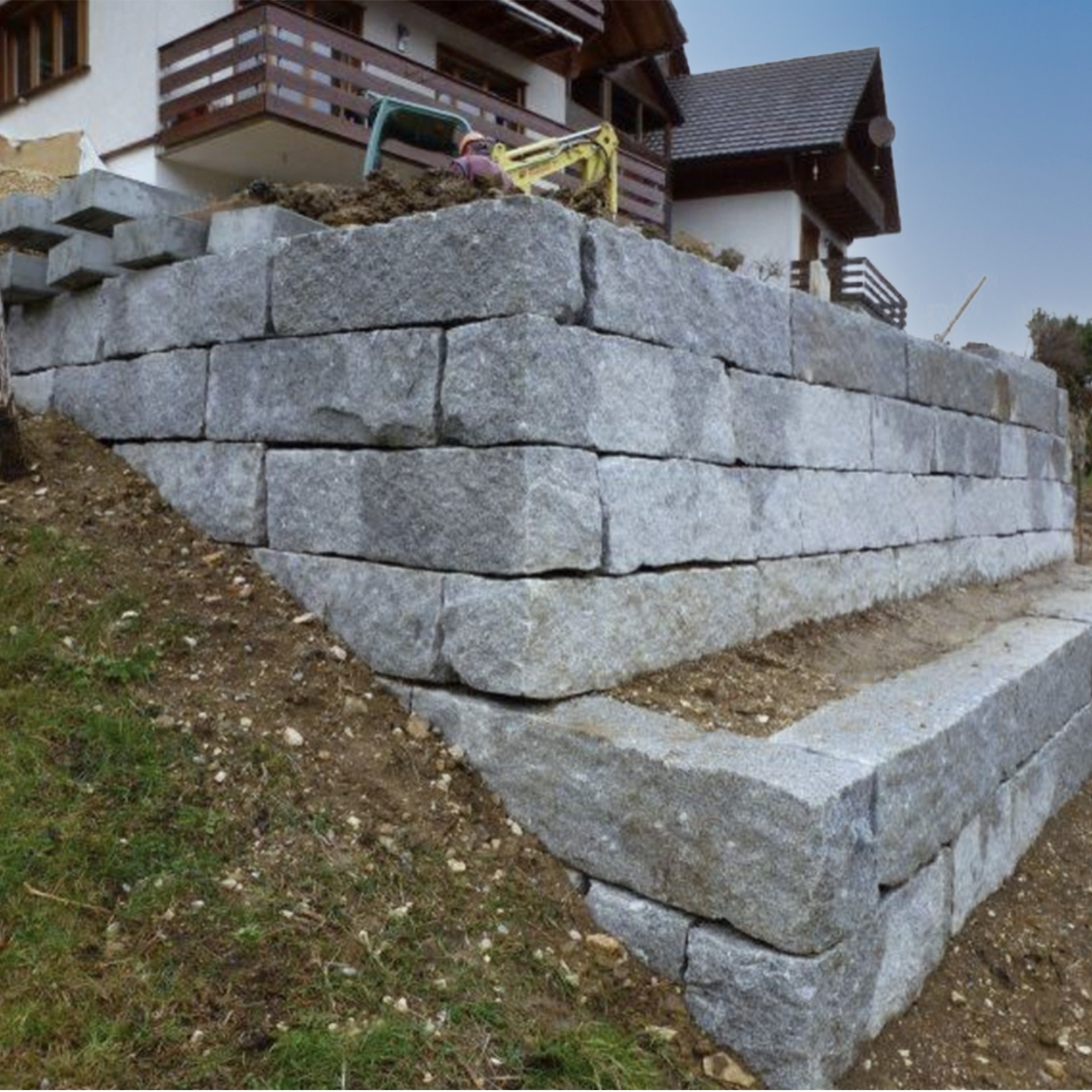 Trockenmauersteine Grau Granit