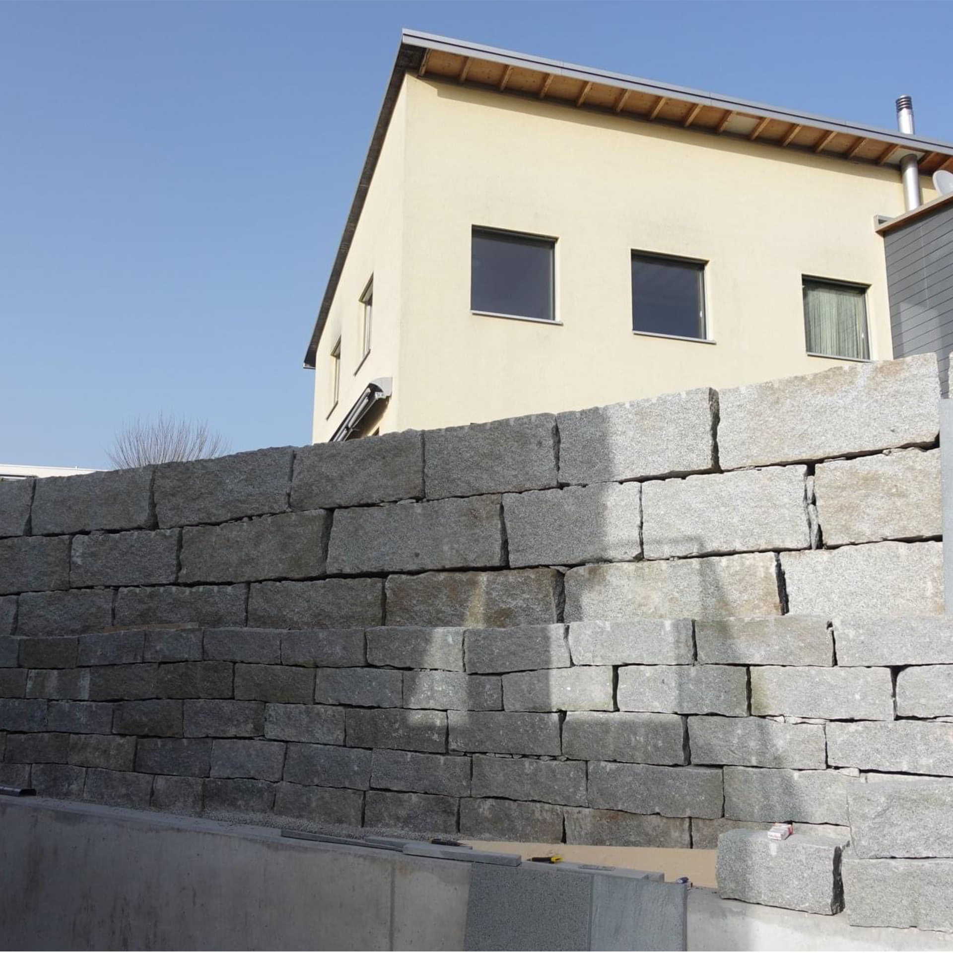 Trockenmauersteine Grau Granit